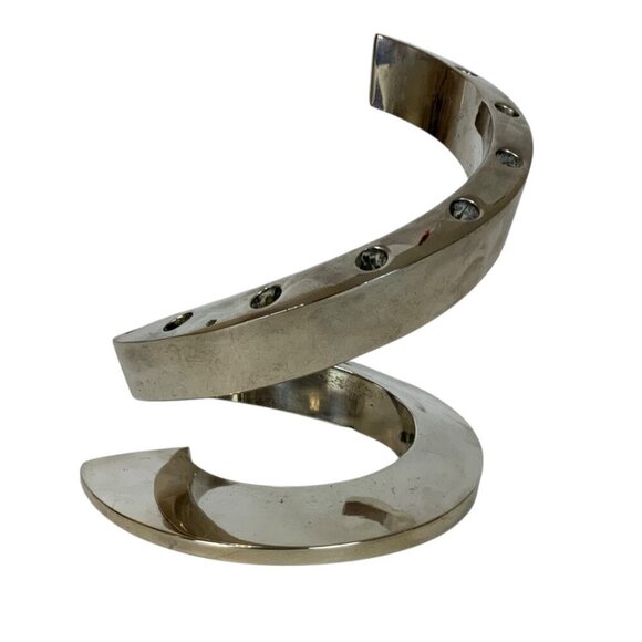 Vintage Dansk Bertil Vallien Spiral Candle Holder Silverplate EP Japan - Picture 1 of 7